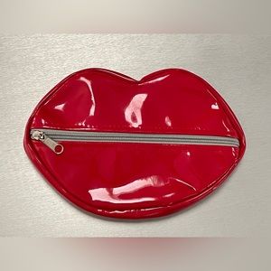 Vintage Red shiny lip cosmetic travel bag